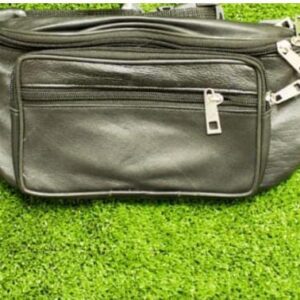 black leather waist bag